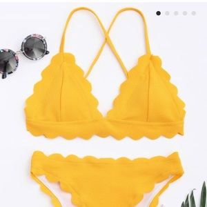 Yellow Scalloped Bikini